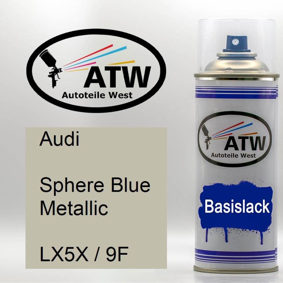 Audi, Sphere Blue Metallic, LX5X / 9F: 400ml Sprühdose, von ATW Autoteile West.